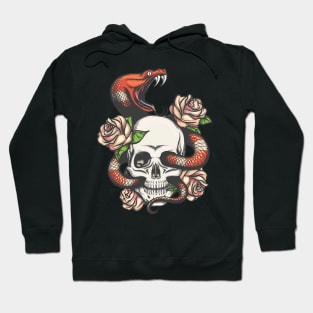 Skull with Snake and roses Hoodie